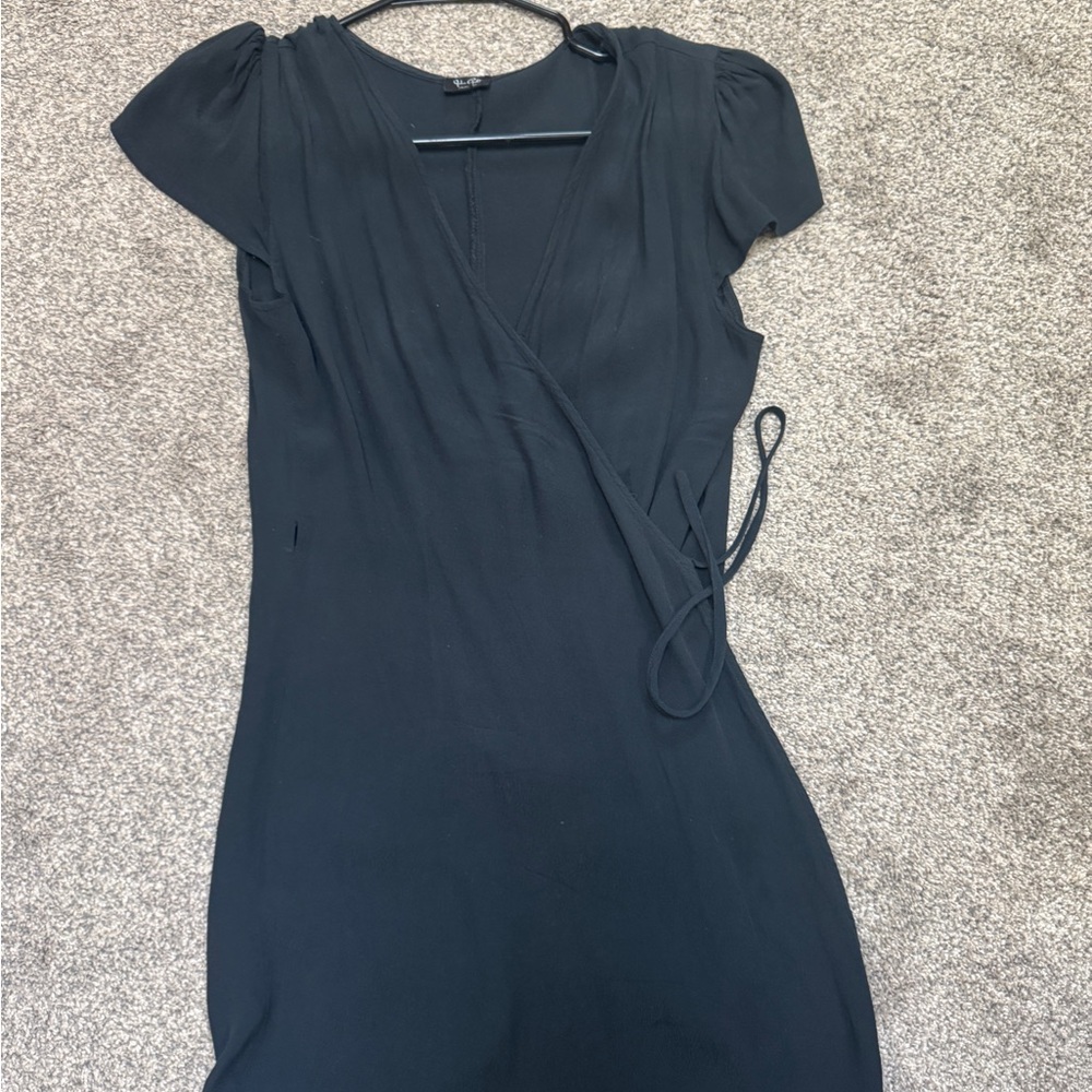 John Galt Bobbie Black Wrap Dress